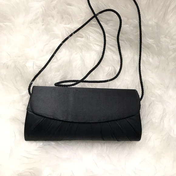 Fabric Evening Black Clutch - Picture 1 of 4